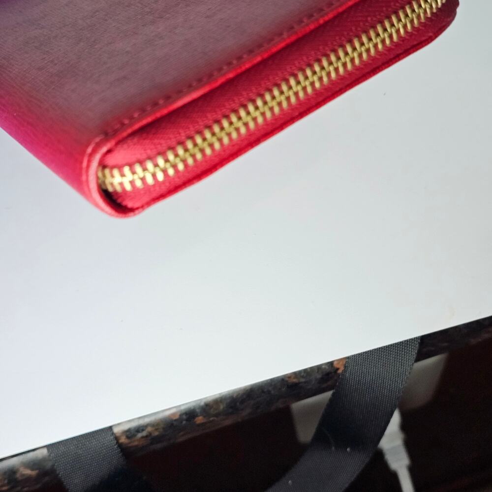 Furla Babylon XL Zip-Around Continental Wallet – Red Saffiano Leather - EUC - Picture 8 of 14